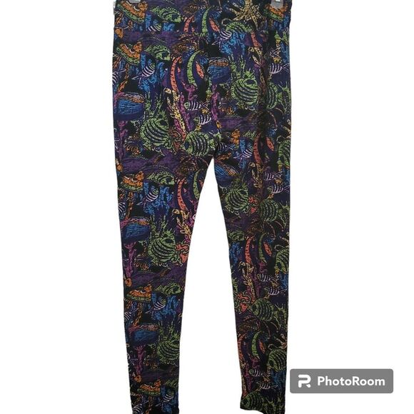 LuLaRoe Neon Fish Leggings - Picture 2 of 5